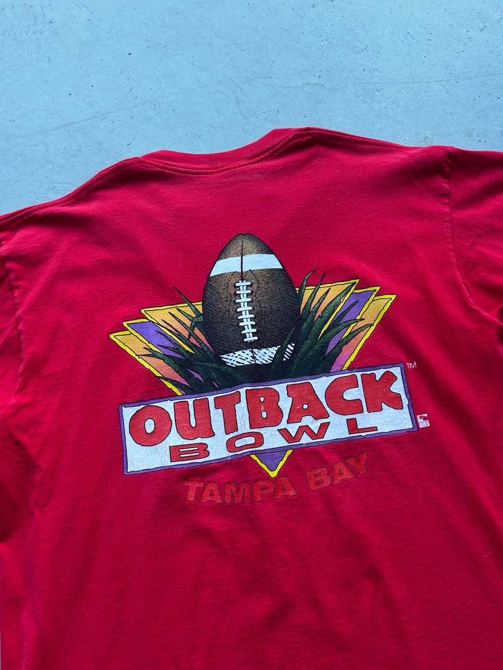 Vintage Outback Bowl Tampa Bay Football Graphic T-Shirt Size L
